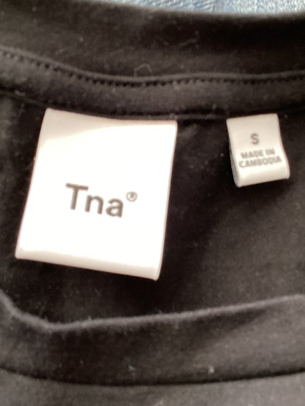 Tna Black Cropped Capped Sleeved T-shirt - Small - Picture 5 of 7